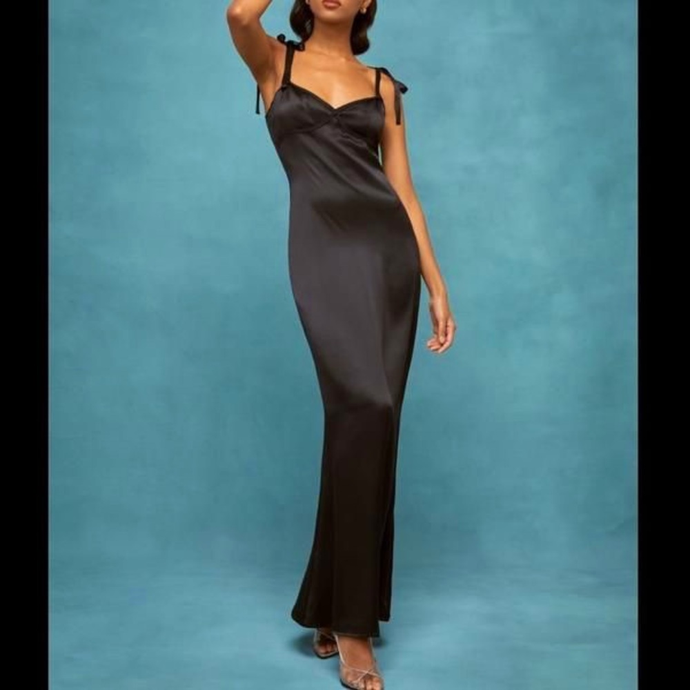 Reformation NWT Silk Gretchen Gown | Black | Size 10 | Original Price $428